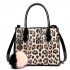 LH1759P-MISS LULU PU LEATHER POMPOM LEOPARD Pattern Handbags 