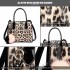 LH1759P-MISS LULU PU LEATHER POMPOM LEOPARD Pattern Handbags 