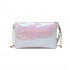 LH1765 WE- Fräulein Lulu Kettenriemen Satchel Shinning Clutch Bag mit Reißverschluss Gehäuse Weiß