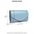 LH1809-Miss Lulu Patent leather Envelope Clutch Bag Blue