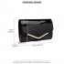 LH1809-Miss Lulu Patent leather Envelope Clutch Bag Black