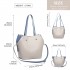 LH1908 - MISS LULU 2 PIECE MULTI-WAY SHOULDER TOTE BAG - GREY LH1908 - MISS LULU 2 PIECE MULTI-WAY SHOULDER TOTE BAG - GREY