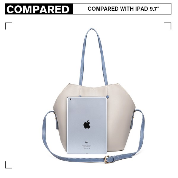 LH1908 - MISS LULU 2 PIECE MULTI-WAY SHOULDER TOTE BAG - GREY LH1908 - MISS LULU 2 PIECE MULTI-WAY SHOULDER TOTE BAG - GREY