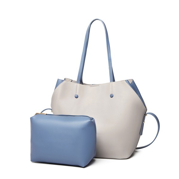 LH1908 - MISS LULU 2 PIECE MULTI-WAY SHOULDER TOTE BAG - GREY LH1908 - MISS LULU 2 PIECE MULTI-WAY SHOULDER TOTE BAG - GREY