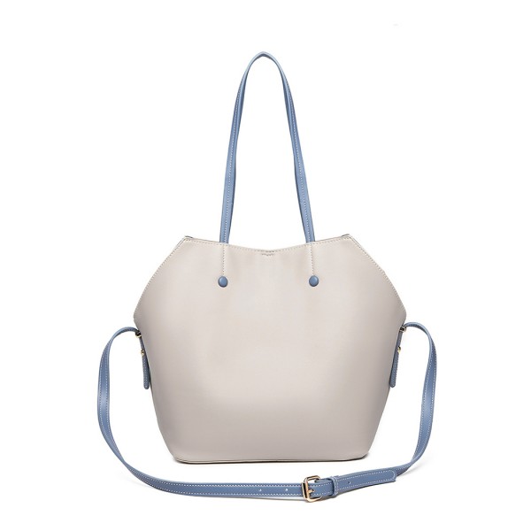 LH1908 - MISS LULU 2 PIECE MULTI-WAY SHOULDER TOTE BAG - GREY LH1908 - MISS LULU 2 PIECE MULTI-WAY SHOULDER TOTE BAG - GREY