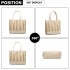 LH2009 - Miss Lulu Leather Look Woven Design Tote Bag - Beige