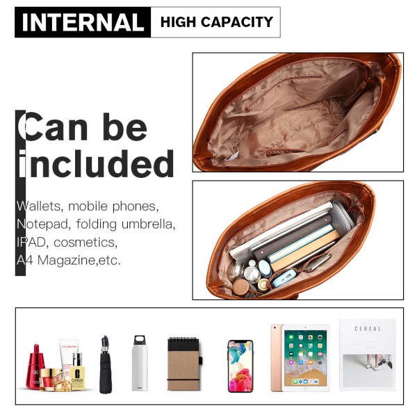 LH2009 - Miss Lulu Leather Look Woven Design Tote Bag - Brown