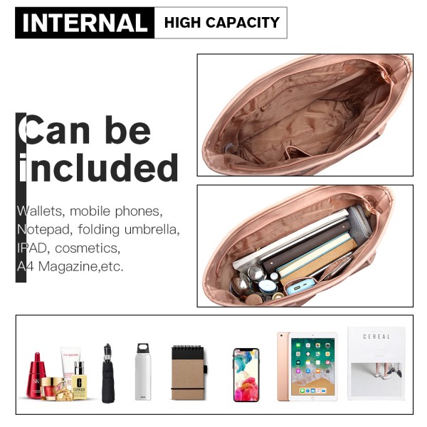 LH2009 - Miss Lulu Leather Look Woven Design Tote Bag - Pink