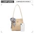 LH2010 - Miss Lulu Gewebtes Stroh Design Schultertasche mit Tupfenschal - Beige