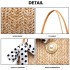 LH2010 - Miss Lulu Gewebtes Stroh Design Schultertasche mit Tupfenschal - Khaki LH2010 - Miss Lulu Gewebtes Stroh Design Schultertasche mit Tupfenschal - Khaki