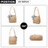 LH2010 - Miss Lulu Gewebtes Stroh Design Schultertasche mit Tupfenschal - Khaki LH2010 - Miss Lulu Gewebtes Stroh Design Schultertasche mit Tupfenschal - Khaki
