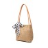 LH2010 - Miss Lulu Gewebtes Stroh Design Schultertasche mit Tupfenschal - Khaki LH2010 - Miss Lulu Gewebtes Stroh Design Schultertasche mit Tupfenschal - Khaki