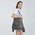 LH2012 - Miss Lulu Large Leather Look Backpack - Grey