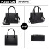 LH6809 - Miss Lulu Embellished Flower Leather Look Handbag - Black LH6809 - Miss Lulu Embellished Flower Leather Look Handbag - Black