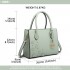 LH6809 - Miss Lulu Embellished Flower Leather Look Handbag - Green LH6809 - Miss Lulu Embellished Flower Leather Look Handbag - Green