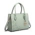 LH6809 - Miss Lulu Embellished Flower Leather Look Handbag - Green LH6809 - Miss Lulu Embellished Flower Leather Look Handbag - Green