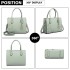 LH6809 - Miss Lulu Embellished Flower Leather Look Handbag - Green LH6809 - Miss Lulu Embellished Flower Leather Look Handbag - Green
