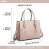 LH6809 - Miss Lulu Embellished Flower Leather Look Handbag - Nude LH6809 - Miss Lulu Embellished Flower Leather Look Handbag - Nude