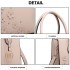 LH6809 - Miss Lulu Embellished Flower Leather Look Handbag - Nude LH6809 - Miss Lulu Embellished Flower Leather Look Handbag - Nude