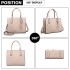 LH6809 - Miss Lulu Embellished Flower Leather Look Handbag - Nude LH6809 - Miss Lulu Embellished Flower Leather Look Handbag - Nude