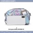 LH6834 - Miss Lulu Quilted Heart and Chevron Cross Body and Bum Bag - Iridescent Light Blue
