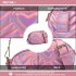 LH6834 - Miss Lulu Quilted Heart and Chevron Cross Body and Bum Bag - Iridescent Pink