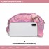 LH6834 - Miss Lulu Quilted Heart and Chevron Cross Body and Bum Bag - Iridescent Pink