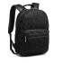 LH6842-MISS LULU GLITTER FASHION BACKPACK FRONT POCKET  RUCKSACK BLACK