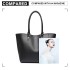 LH6895 - Miss Lulu Textured Leather Look 2 Piece Tote and Shoulder Bag Set - Black