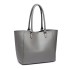 LH6895 - Miss Lulu Textured Leather Look 2 Piece Tote and Shoulder Bag Set - Grey