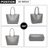 LH6895 - Miss Lulu Textured Leather Look 2 Piece Tote and Shoulder Bag Set - Grey