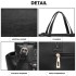 LH6910 - Miss Lulu Leder Aussehen Klassisch Handtasche - Schwarz