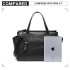 LH6910 - Miss Lulu Leder Aussehen Klassisch Handtasche - Schwarz
