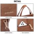 LH6910 - Miss Lulu Leather Look Classic Handbag - Brown