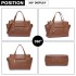 LH6910 - Miss Lulu Leather Look Classic Handbag - Brown