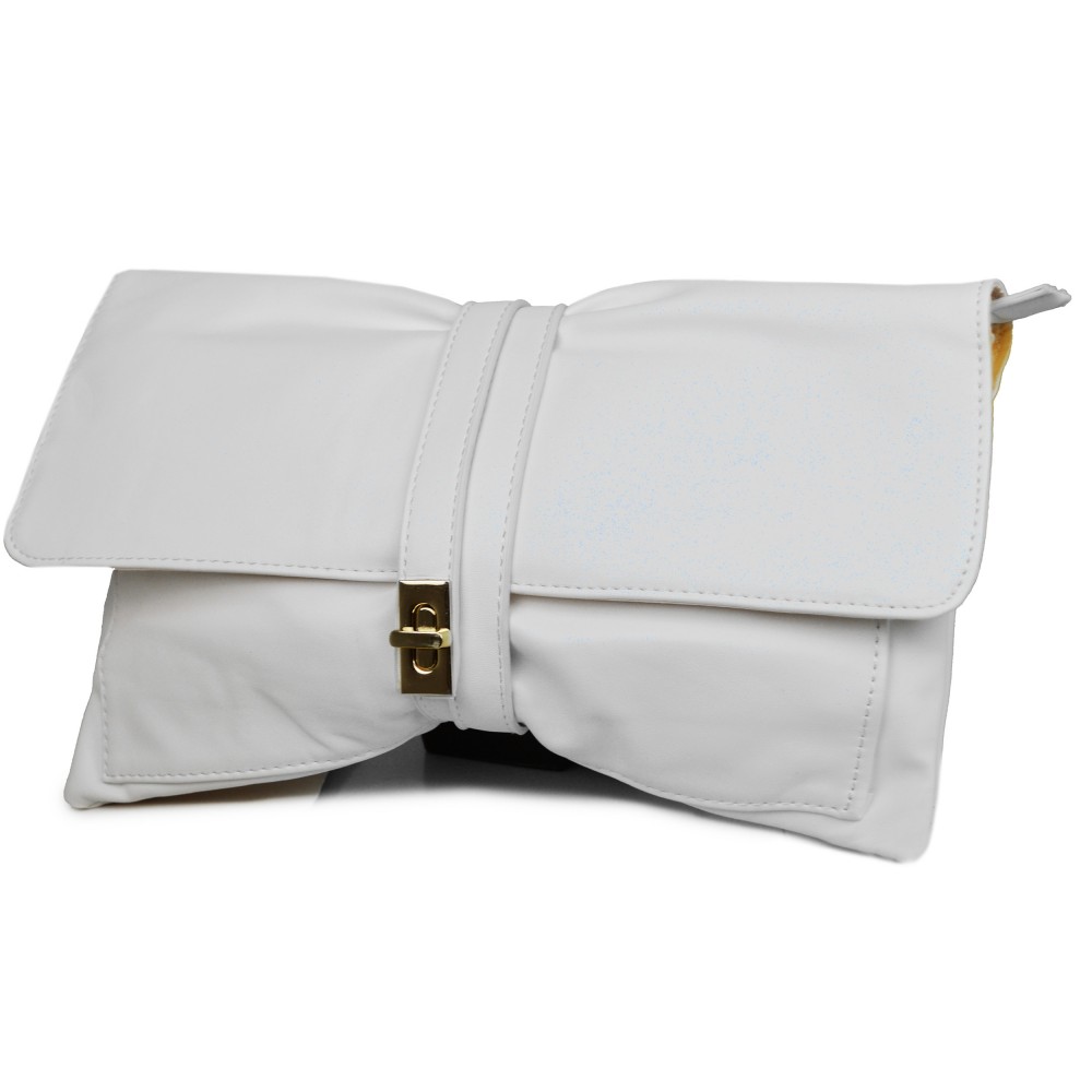 LM1612 Miss Lulu Leather Look Long Handle Clutch Bag Beige