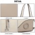 LN1909 - Miss Lulu Glossy Detail Shoulder Bag - Beige LN1909 - Miss Lulu Glossy Detail Shoulder Bag - Beige