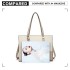LN1909 - Miss Lulu Glossy Detail Shoulder Bag - Beige LN1909 - Miss Lulu Glossy Detail Shoulder Bag - Beige