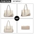 LN1909 - Miss Lulu Glossy Detail Shoulder Bag - Beige LN1909 - Miss Lulu Glossy Detail Shoulder Bag - Beige