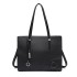 LN1909 - panna Lulu Glossy Detail Shoulder Bag - Black