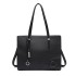 LN1909 - Miss Lulu Glossy Detail Shoulder Bag - Black