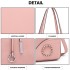 LN1909 - Miss Lulu Glossy Detail Shoulder Bag - Pink