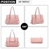 LN1909 - Miss Lulu Glossy Detail Shoulder Bag - Pink