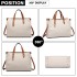 LN1910 - Miss Lulu Structured 2 Piece Shoulder Bag Set - Beige LN1910 - Miss Lulu Structured 2 Piece Shoulder Bag Set - Beige