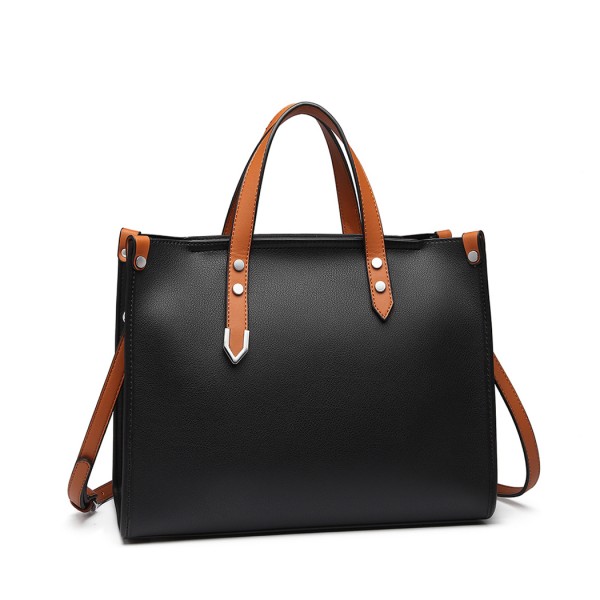 LN1910 - Miss Lulu Structured 2 Piece Shoulder Bag Set - Back