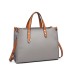 LN1910 - Miss Lulu Structured 2 Piece Shoulder Bag Set - Grey