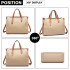 LN1910 - Miss Lulu Structured 2 Piece Shoulder Bag Set - Khaki