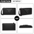 LN6884-MISS LULU PEBBLED LEATHER WALLET CLUTCH WITH WRISTLET HANDLE BLACK