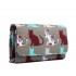 LP1687CT - Miss Lulu Canvas Printed Flapover Purse Cat Grey