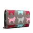 LP1687NDG - Miss Lulu Canvas Printed Flapover Purse Dog Grey